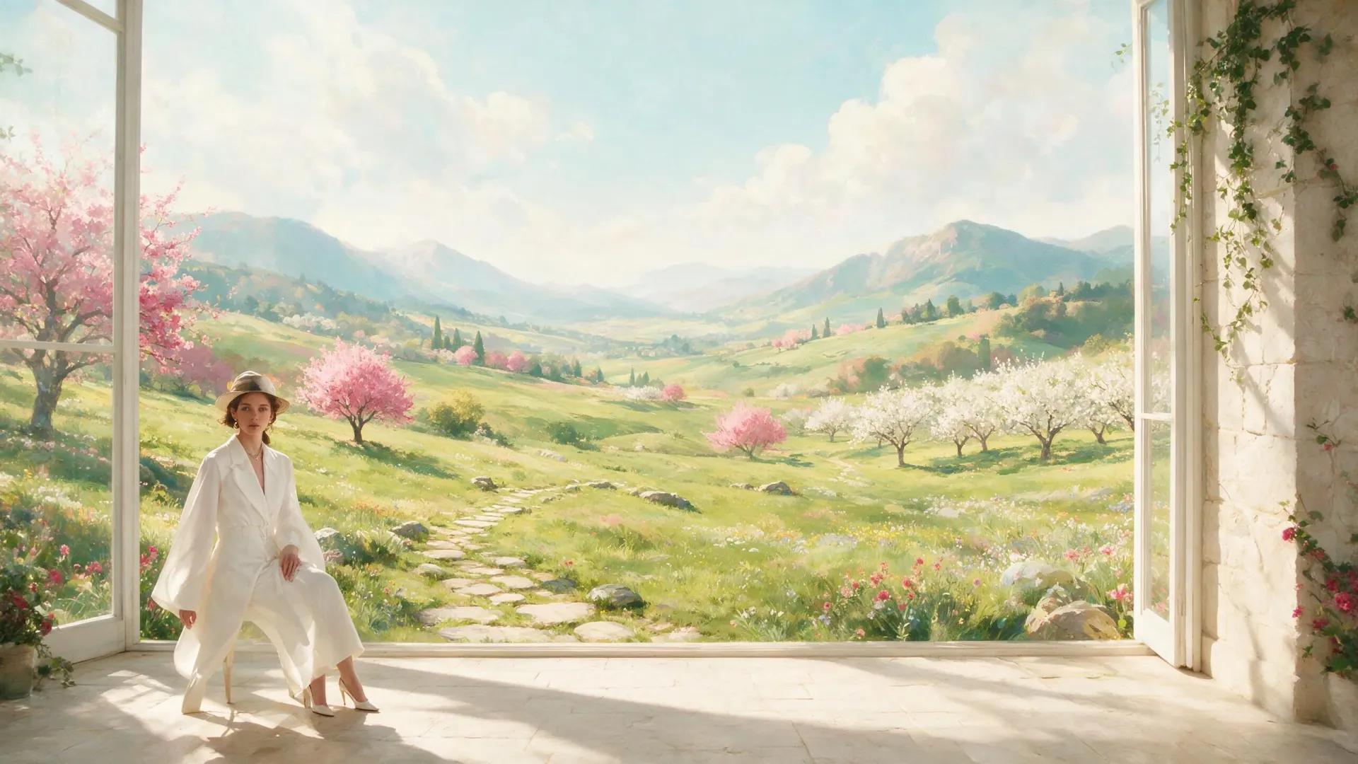 On-Model Studio backdrop art