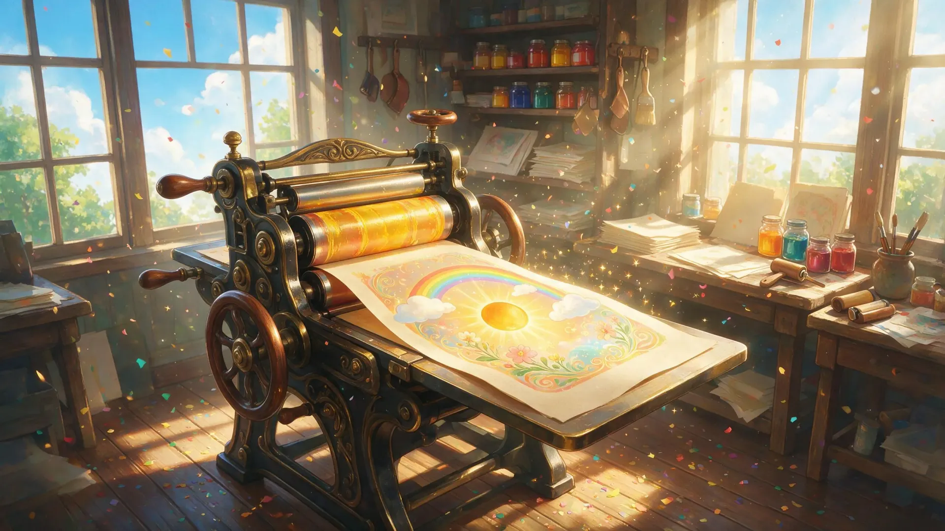Poster Press backdrop art